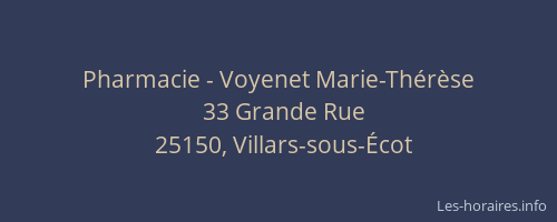 Pharmacie - Voyenet Marie-Thérèse