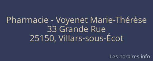 Pharmacie - Voyenet Marie-Thérèse