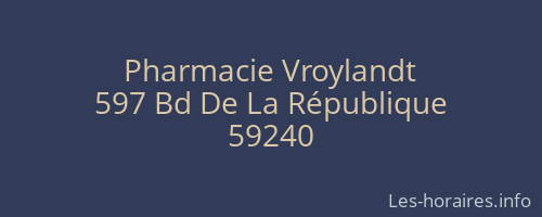Pharmacie Vroylandt