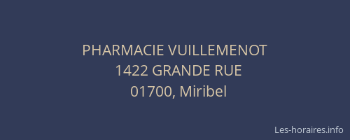 PHARMACIE VUILLEMENOT