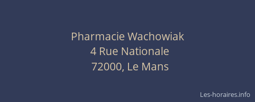 Pharmacie Wachowiak