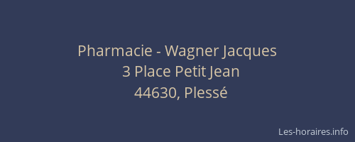 Pharmacie - Wagner Jacques
