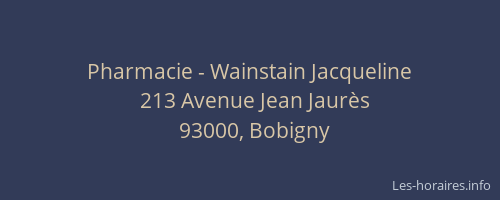 Pharmacie - Wainstain Jacqueline