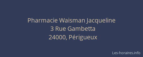 Pharmacie Waisman Jacqueline