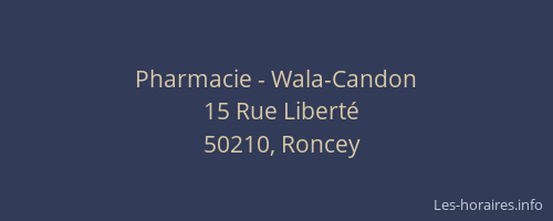 Pharmacie - Wala-Candon