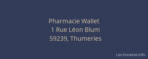 Pharmacie Wallet