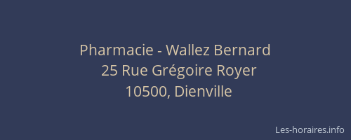 Pharmacie - Wallez Bernard