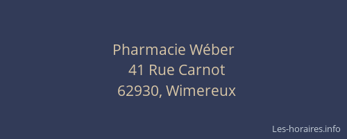 Pharmacie W&eacute;ber
