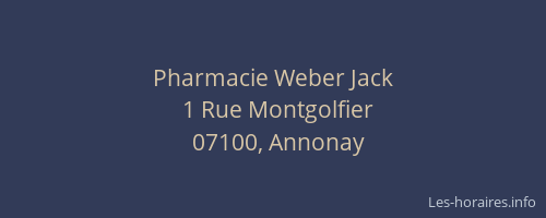 Pharmacie Weber Jack