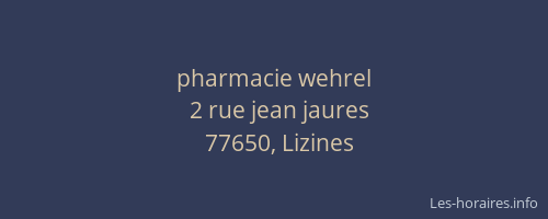 pharmacie wehrel
