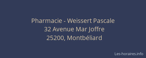 Pharmacie - Weissert Pascale