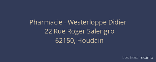 Pharmacie - Westerloppe Didier
