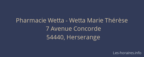 Pharmacie Wetta - Wetta Marie Th&eacute;r&egrave;se