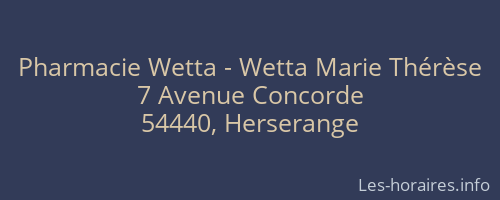 Pharmacie Wetta - Wetta Marie Thérèse