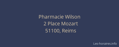Pharmacie Wilson
