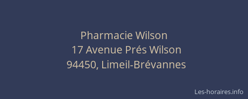 Pharmacie Wilson