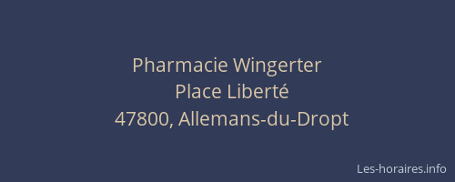 Pharmacie Wingerter