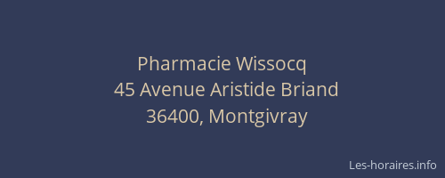 Pharmacie Wissocq