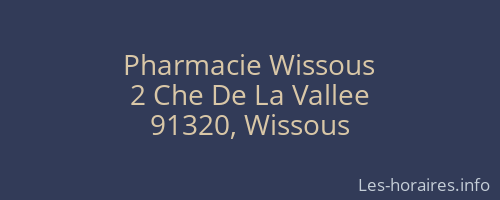 Pharmacie Wissous