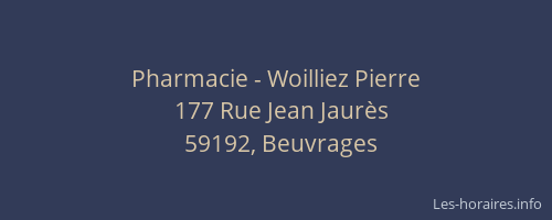 Pharmacie - Woilliez Pierre