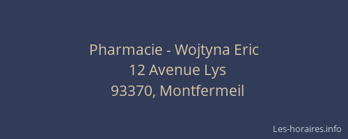 Pharmacie - Wojtyna Eric