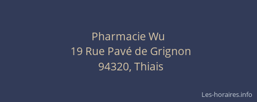 Pharmacie Wu
