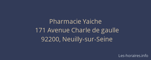 Pharmacie Yaiche