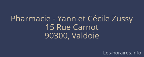 Pharmacie - Yann et Cécile Zussy
