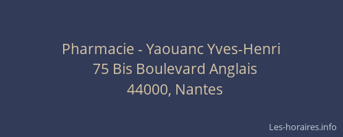 Pharmacie - Yaouanc Yves-Henri