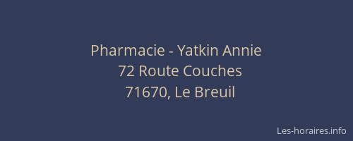Pharmacie - Yatkin Annie