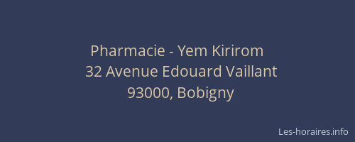 Pharmacie - Yem Kirirom