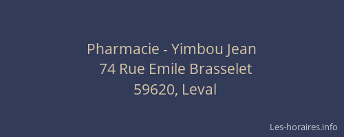 Pharmacie - Yimbou Jean
