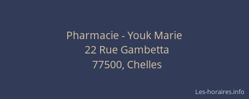 Pharmacie - Youk Marie