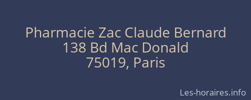 Pharmacie Zac Claude Bernard