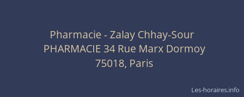 Pharmacie - Zalay Chhay-Sour