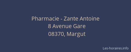 Pharmacie - Zante Antoine
