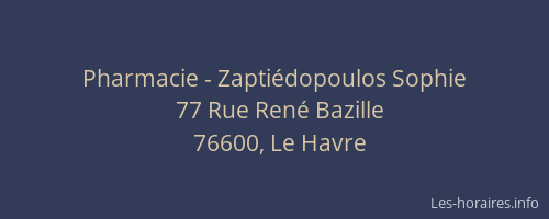 Pharmacie - Zaptiédopoulos Sophie