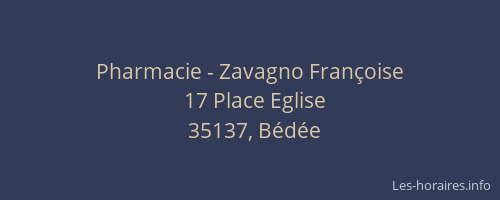 Pharmacie - Zavagno Françoise