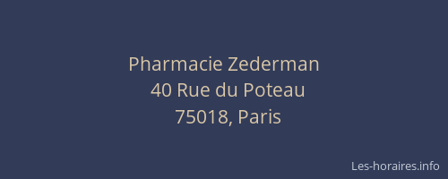 Pharmacie Zederman