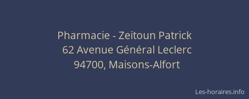 Pharmacie - Zeitoun Patrick
