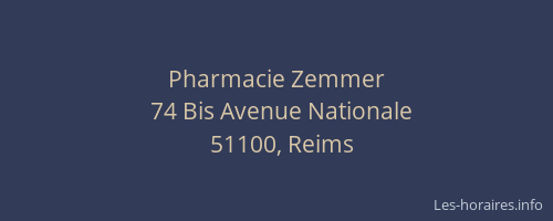 Pharmacie Zemmer