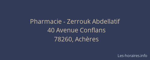 Pharmacie - Zerrouk Abdellatif