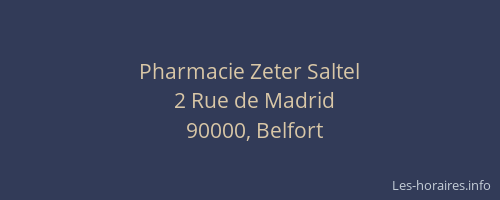 Pharmacie Zeter Saltel