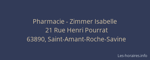Pharmacie - Zimmer Isabelle