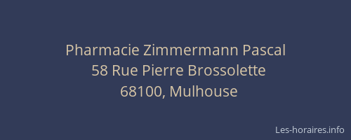 Pharmacie Zimmermann Pascal