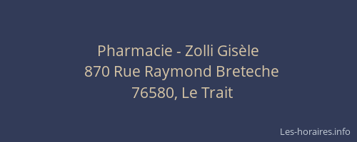 Pharmacie - Zolli Gisèle