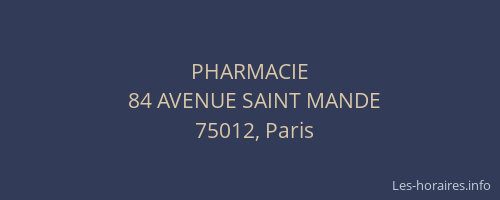 PHARMACIE