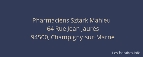 Pharmaciens Sztark Mahieu