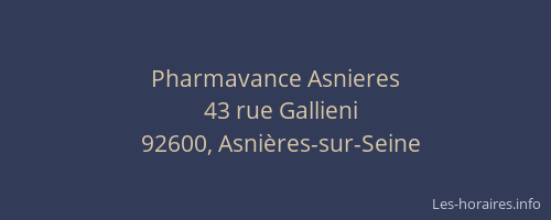 Pharmavance Asnieres
