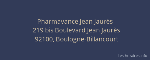 Pharmavance Jean Jaurès